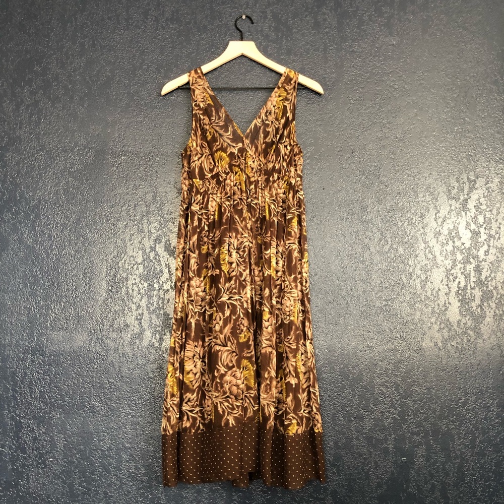 BCBGMaxAzria Silk Midi Dress with Lace Details